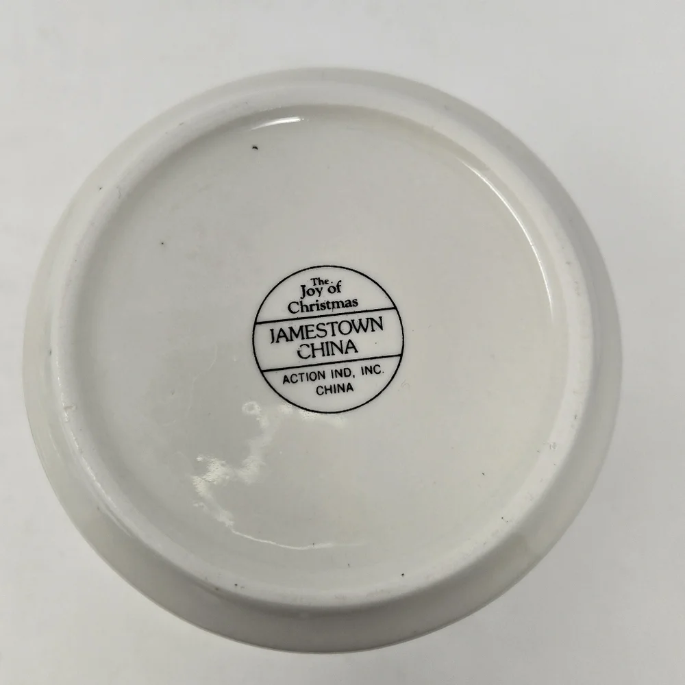JAMESTOWN CHINA THE JOY OF CHRISTMAS 3 PIECE SET CREAM SUGAR CANISTER HOLIDAY